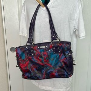 Kathy Van Zeeland Purple Paisley Shoulder Bag